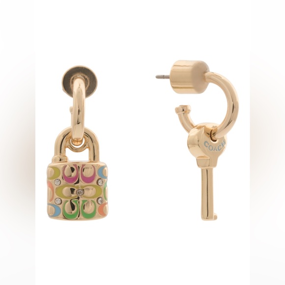 COACH Key & Lock Mismatched Earrings - Picture 1 of 5